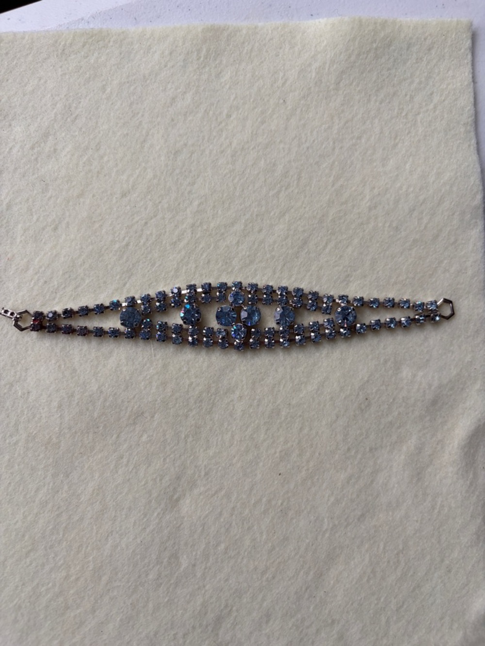 1950’s Blue rhinestone Multi-Row Bracelet - Women Jewelry